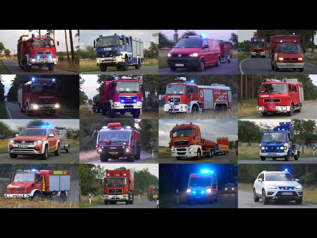 [WALDBRAND KÖNIGSLUTTER! | FLUGHAFENFEUERWEHR] Einsatzfahrten Feuerwehren HE, WF, WOB & BS, THW & RD