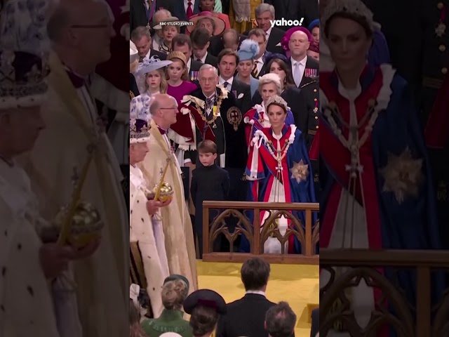 Princess of Wales curtsies to King Charles III at coronation | #shorts #yahooaustralia