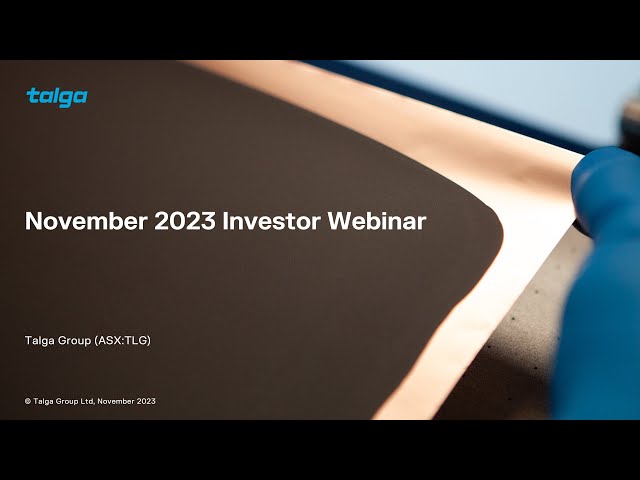 November 2023 Investor Webinar