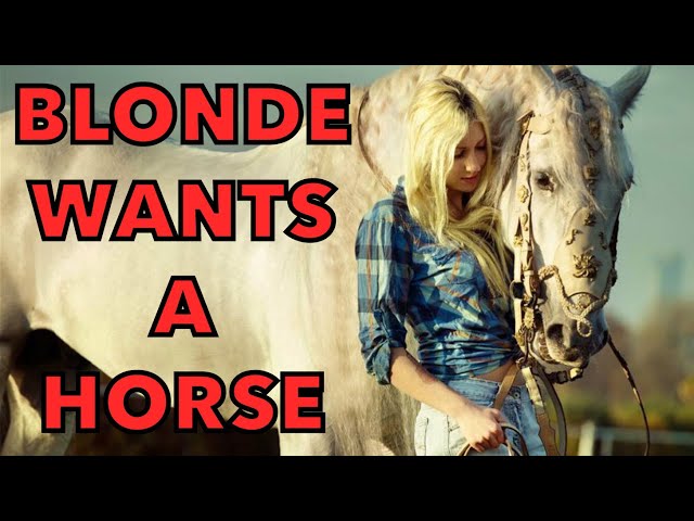 Funny Jokes - The Blonde Woman Wants A Horse For The Farm.