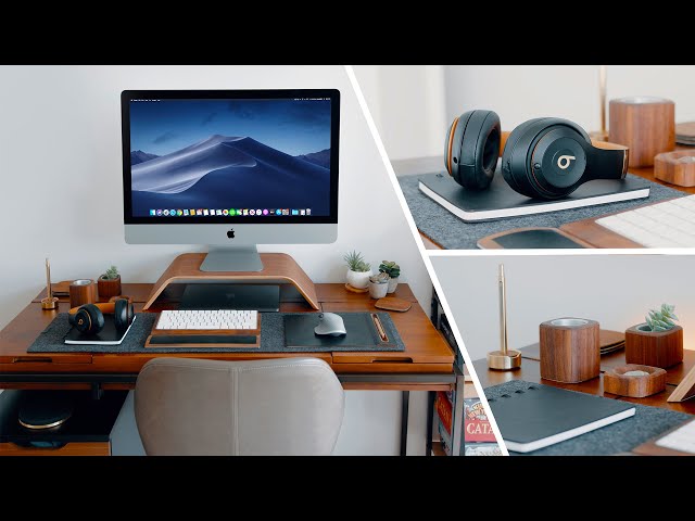 Modern Wood Desk Setup Tour 2020 - Work From Home!