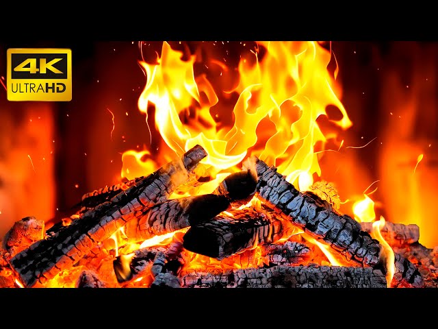 🔥 Cozy Fireplace 4K (12 HOURS): Burning Hearth with Soothing Crackling Fire Sounds. Fireplace 4K