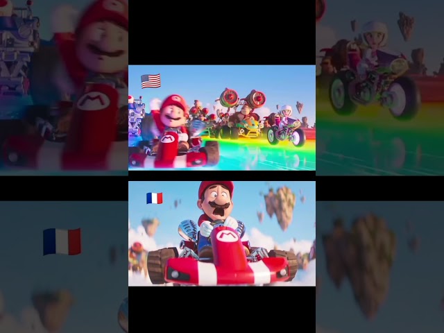 Mario voice French vs English trailer 2 #shorts #ytshorts #mario  #chrispratt #supermario