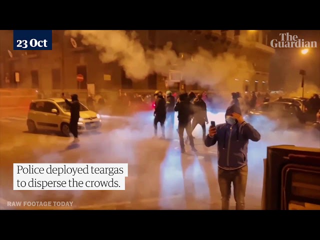 Coronavirus Protests: Teargas deployed at anti-lockdown protest in Naples on day of new curfew