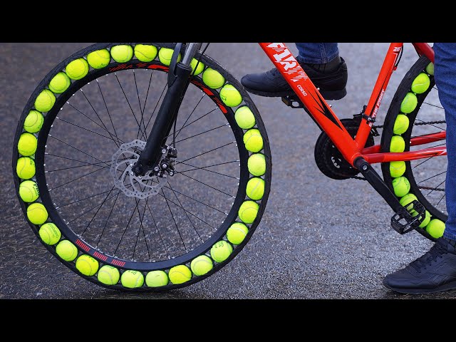 60 Tennis Balls  = 2 Bicycle Tyres
