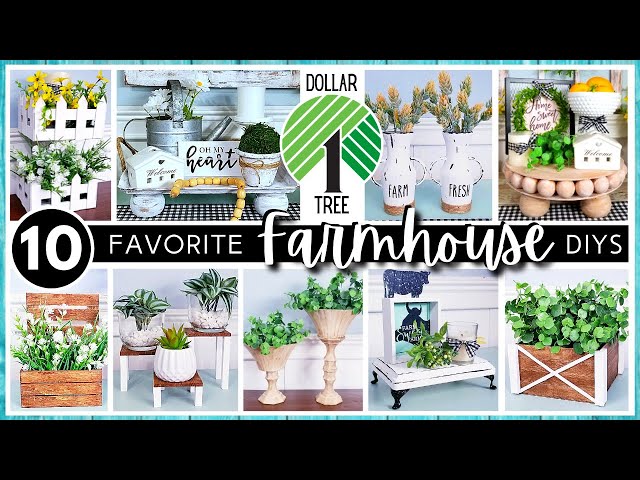 TOP 10 Favorite DOLLAR TREE FARMHOUSE DIYs | Year Round Home Decor | Easy $1 Craft & Gift DIY Picks!
