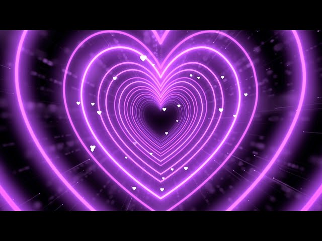 Neon Heart Tunnel💜Purple Heart Background | Heart Wallpaper Video | Animated Background 4 Hours
