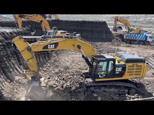 Caterpillar 352F Excavator Loading Mercedes & MAN Trucks - Ascon Ltd