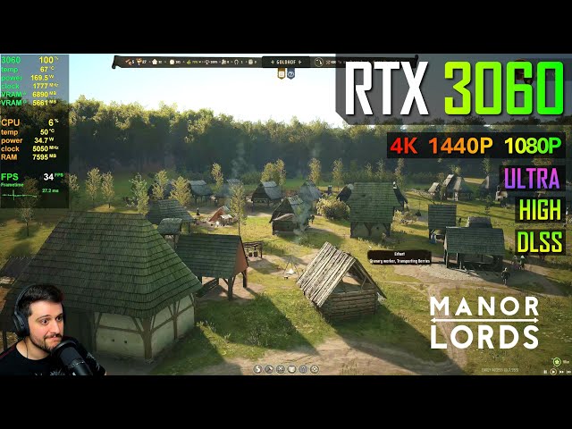 RTX 3060 12GB - Manor Lords - it's pretty intensive!