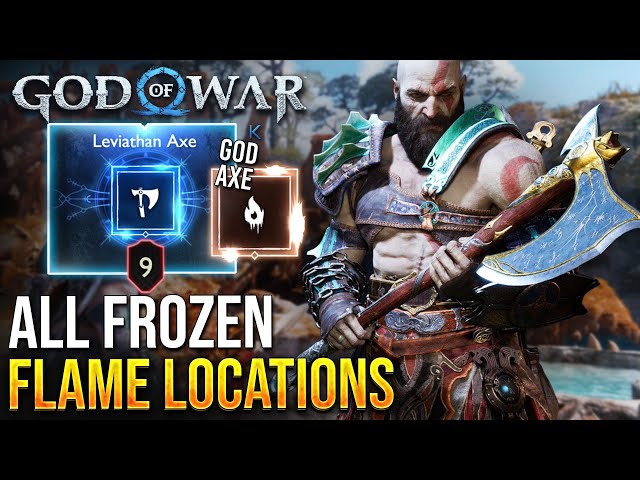 God of War Ragnarok - How To Fully Upgrade Leviathan Axe To Level 9 - All Frozen Flame Locations