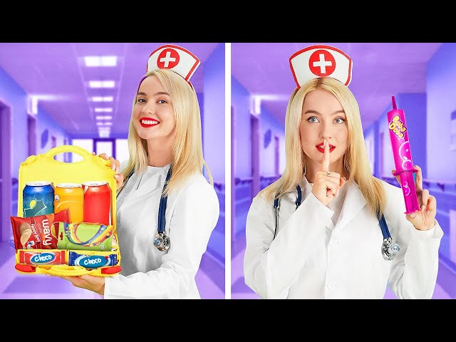 HOW TO SNEAK FOOD INTO HOSPITAL || Secret Candy and Snack Situations by 123 GO! Genius