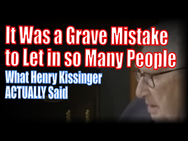 Kissinger Criticizes German Migration Policy, because...