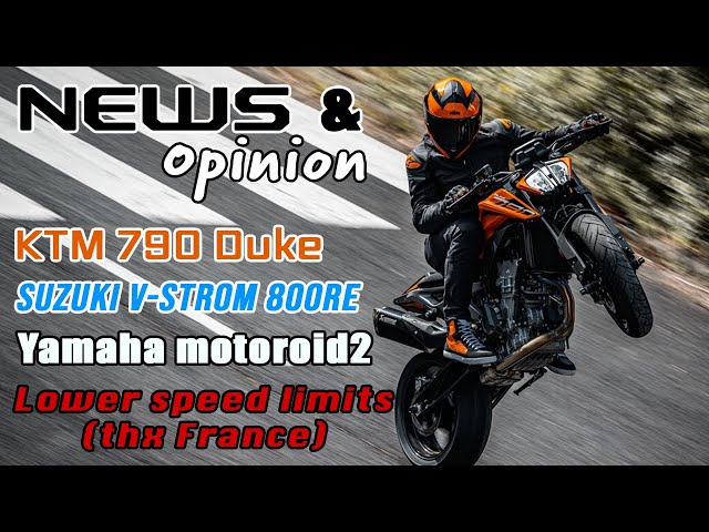 New models from Suzuki and & KTM, a bike that wants to cuddle and lower speed limits.