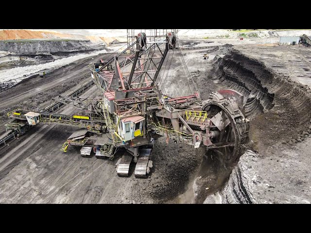 Huge Bucket Wheel Excavator Working On Coal Mines