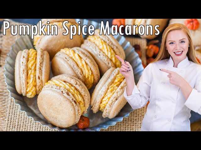Pumpkin Spice French Macarons Recipe - Perfect for Fall!! With Pumpkin Buttercream!