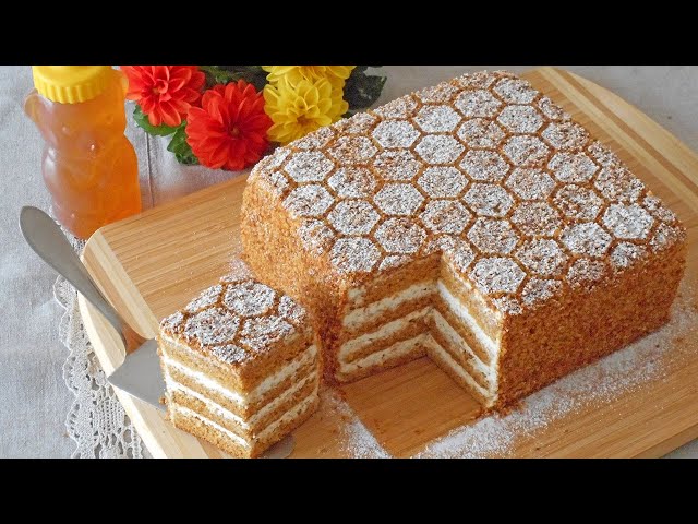 Medová torta s plnkou z kyslej smotany 🍯  /LiViera Desserts/