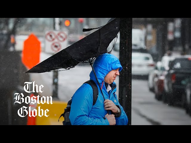 April nor'easter brings strong winds, sleet to downtown Boston
