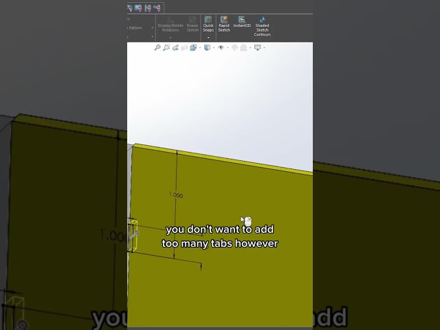 Notching and Tabbing in SolidWorks #shorts