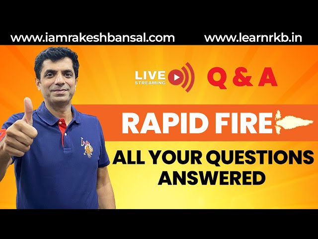 Special Q&A Session II Live Stream II Rakesh Bansal