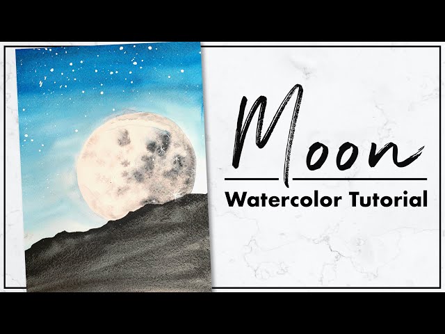 How to paint an easy watercolor moon!