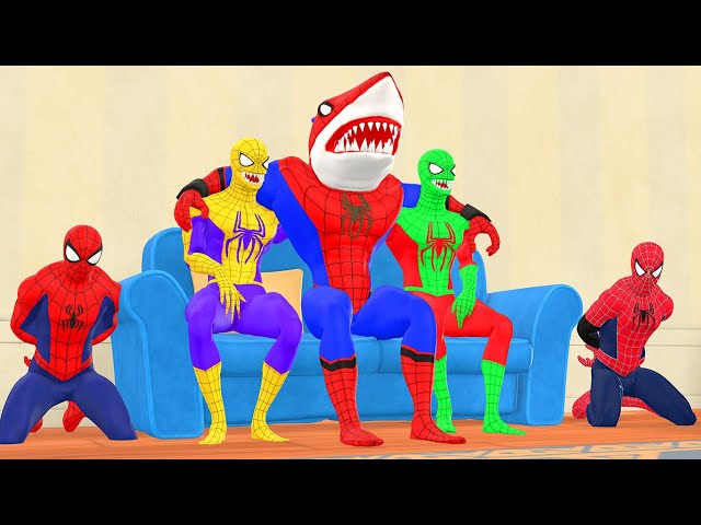 Siêu nhân người nhện vs Shark Spiderman roblox rescue Hulk vs Batman vs Iron Man vs Avengers vs thor
