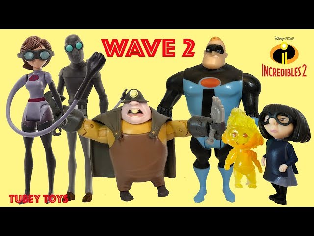 Incredibles 2 Movie Toys Huge Haul WAVE 2 Poseable Action Figures Full Set Jakks Pacific Tubey Toys