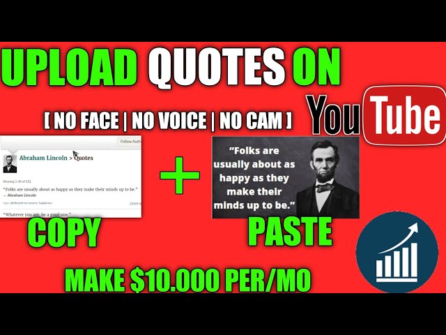 Make Money From QUOTES ( Copy-Paste ) ON YouTube | Earn Online $10,000/Mo On YouTube | Free video