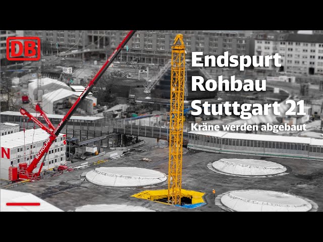 Stuttgart 21 slowly approaching completion, cranes get dismantled!