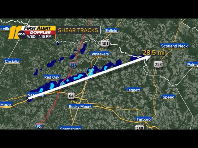 A look at the Nash County tornado's 20+ miles path