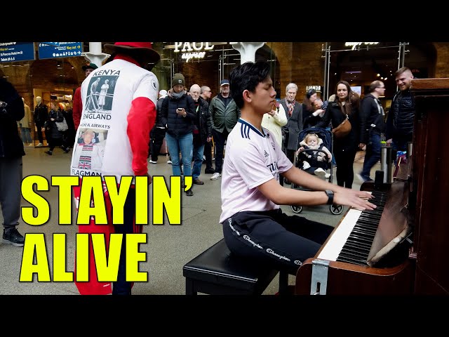 When I Play Bee Gees Stayin Alive in Public at Train Station | Cole Lam