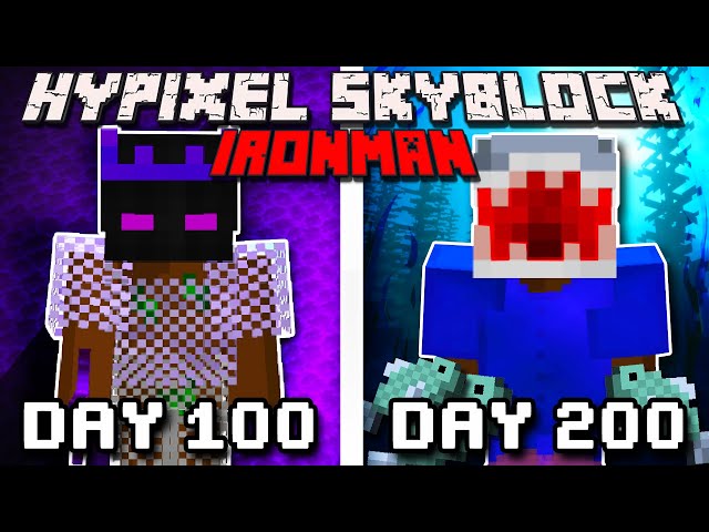 I Survived 200 Days in HYPIXEL SKYBLOCK Ironman.. Here's What Happened