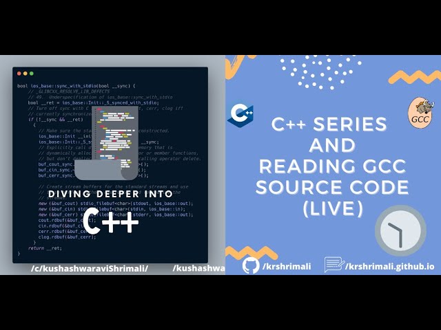 Getting insights from GCC's Source Code | C++ Series | Let's complete a book live! | LIVE