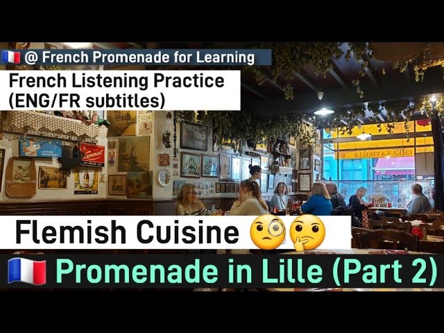 🇫🇷 Promenade à Lille, France (Part 2)｜ VLOG｜ Flemish Cuisine 🧐(ENG/FR Subtitles) 🇫🇷 French Listening