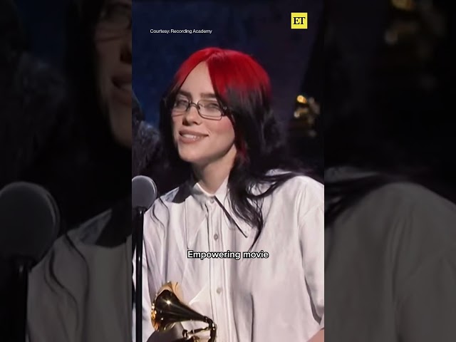 Billie Eilish Accepts Best Song for Visual Media at the GRAMMYs #Shorts