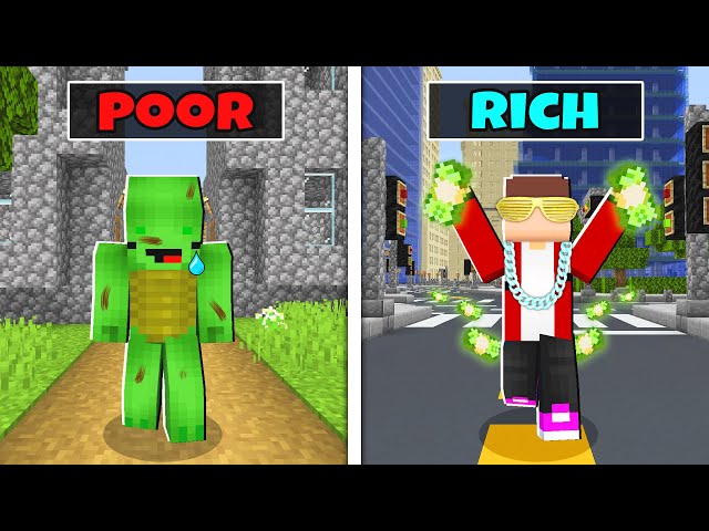 Rich City vs Poor City - Maizen JJ vs Mikey - Sad Story in Minecraft