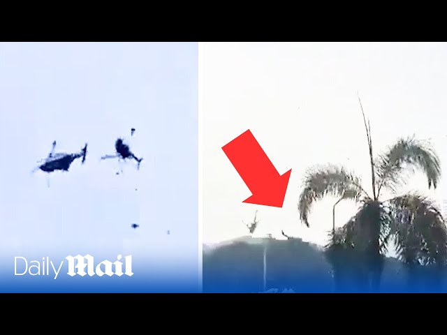 Helicopters collide mid-air in Malaysia during rehearsal for Navy parade