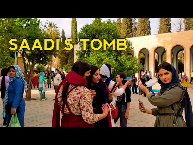 IRAN,Shiraz: Walking in Saadi's tomb Famous Iranian poet بازدید از آرامگاه سعدی در روز بزرگداشت سعدی