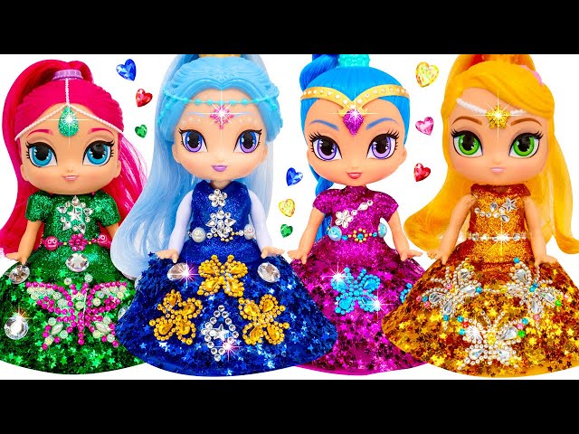 DIY Sparkle Dresses out of Clay for Shimmer and Shine Dolls