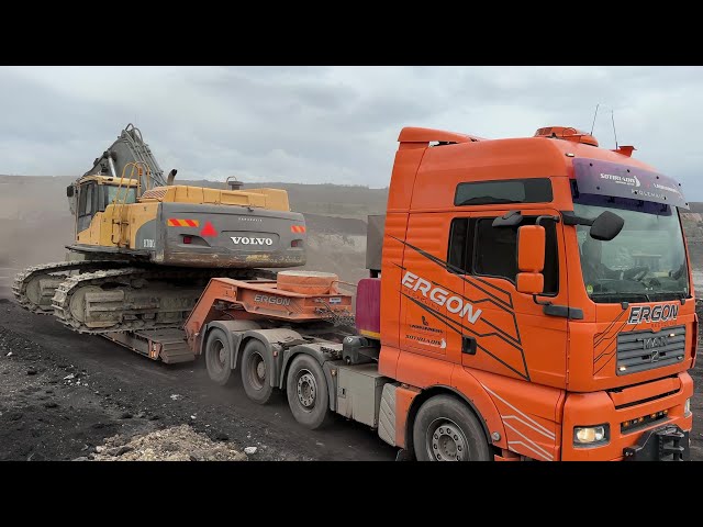 Loading & Transporting On Site The Volvo EC700 Excavator - Sotiriadis/Labrianidis Mining Works - 4k