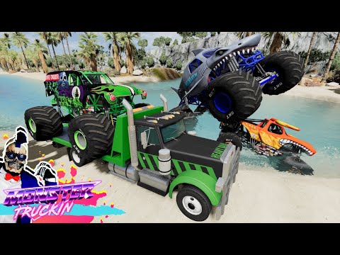 Monster Jam INSANE High Speed Jumps and Crashes New Map PLAYLIST | BeamNG Drive