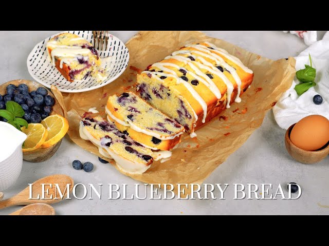 Lemon Blueberry Bread - Super Easy Breakfast Bread. Written Recipe in Description