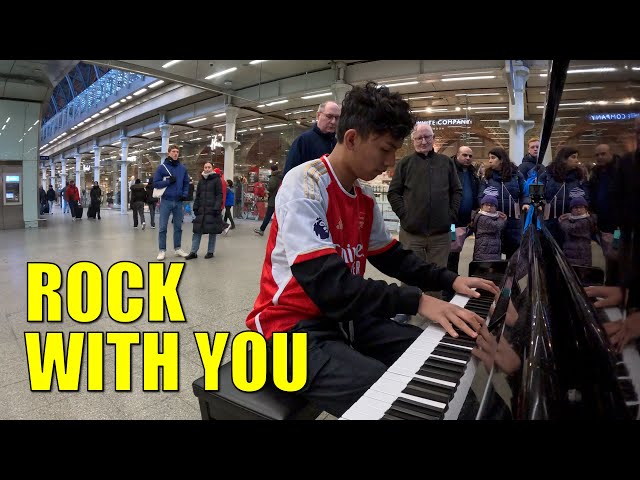 When I Play Michael Jackson Rock With You on Broken Public Piano | Cole Lam