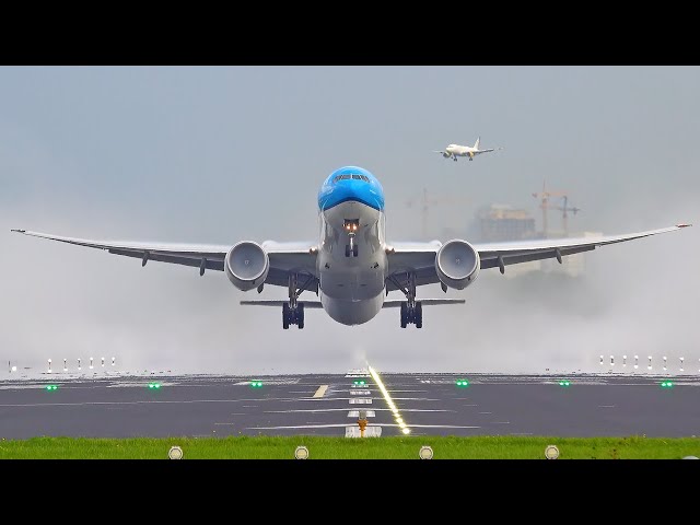 115 WET TAKEOFFS and LANDINGS - Schiphol Airport Planespotting - 90 mins of Pure Aviation