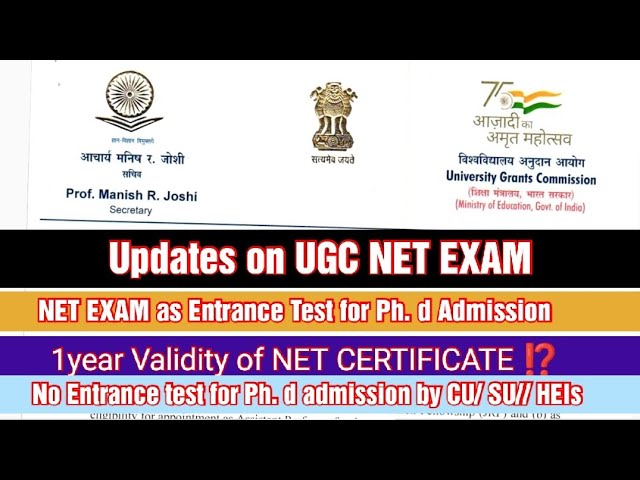 UPDATE ON UGC NET CERTIFICATE & Ph. D Admission // validity of Net certificate // Net exam june