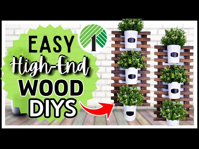 *NEW* DOLLAR TREE DIY High-End INSPIRED Wood Home Decor | Craft Organization | Herb Planter Rack