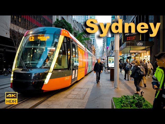 Sydney Australia Walking Tour - George Street Evening Rush | 4K HDR