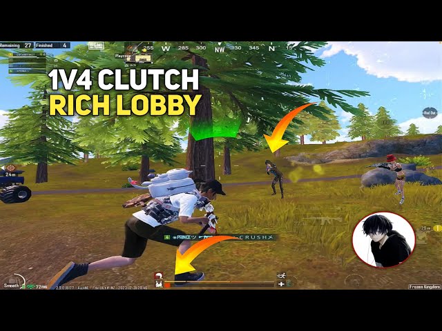 Full Rich Lobby 🔥 1v4 Clutches In Intense Situations 0 HP Clutches | BGMI