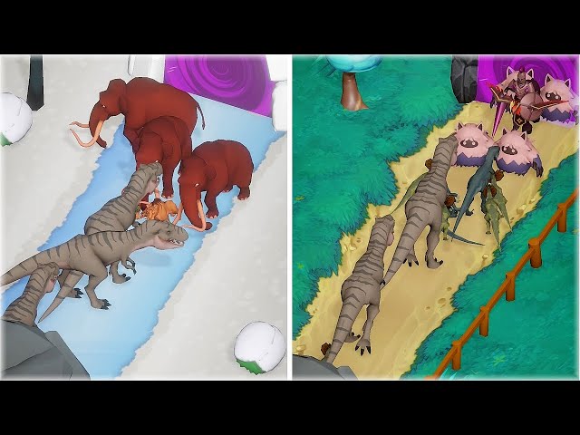 Dinosaurs VS Mammoths and Mystical Creatures in Battle of Beasts 3D Game!