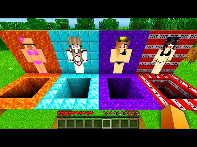 I found a GIRL TUNNEL  in UNDERGROUND HOUSE in Minecraft ! What's INSIDE the SECRET TUNNELS ?
