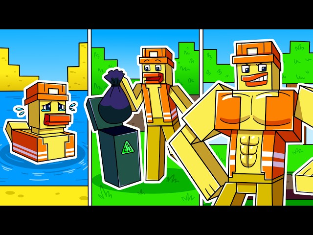 I Survived 1000 DAYS as a DUCK GARBAGE MAN in HARDCORE Minecraft! - Professions Compilation